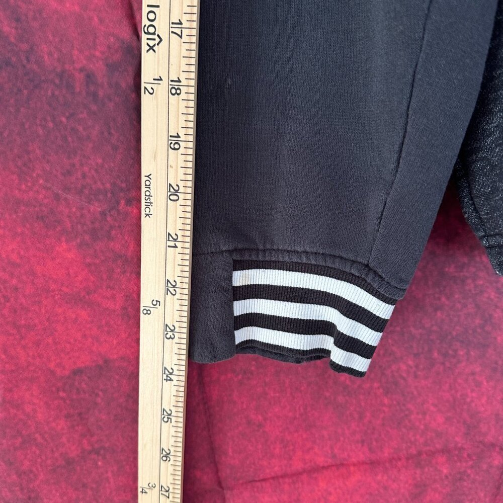 ADIDAS MEN'S GRAY & DARK GRAY HOODIE THREE -STRIPES ON THE CUFFS, L (LARGE) - Picture 10 of 13